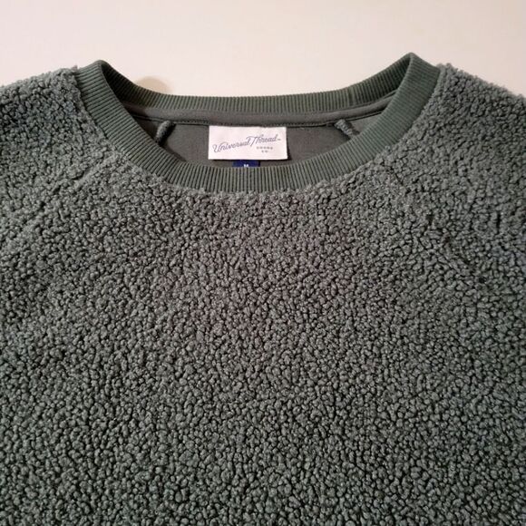 Universal Thread Women's Olive Green Crewneck Fleece Long Sleeve Pullover - Picture 8 of 12